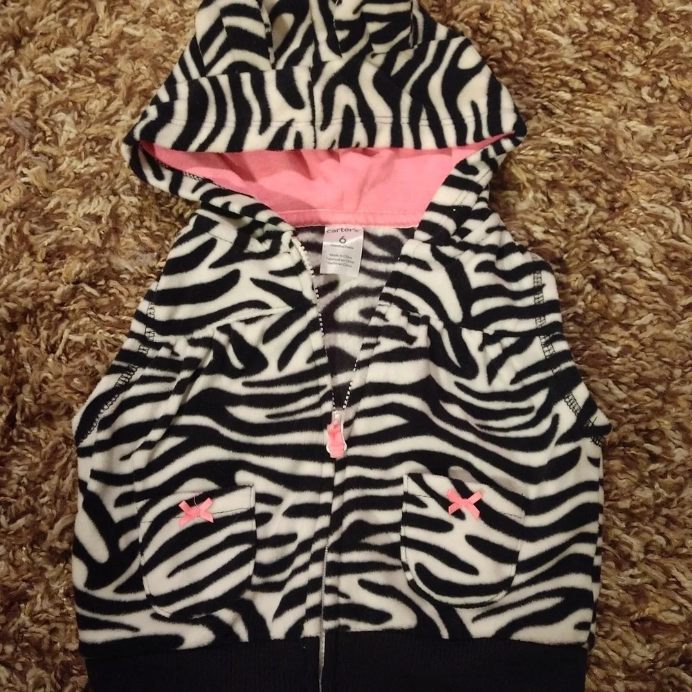 Carter's Zebra Print Hoodie - 6 Months